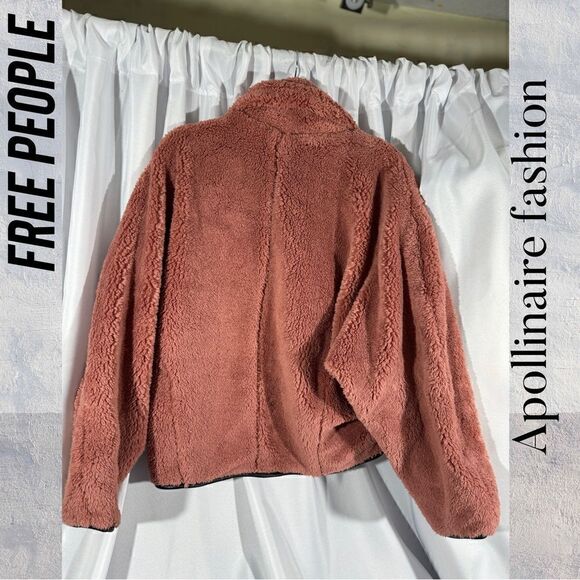 FREE PEOPLE JUNIE JACKET DUSTY ROSE FAUX FUR NEW SMALL - Picture 6 of 12